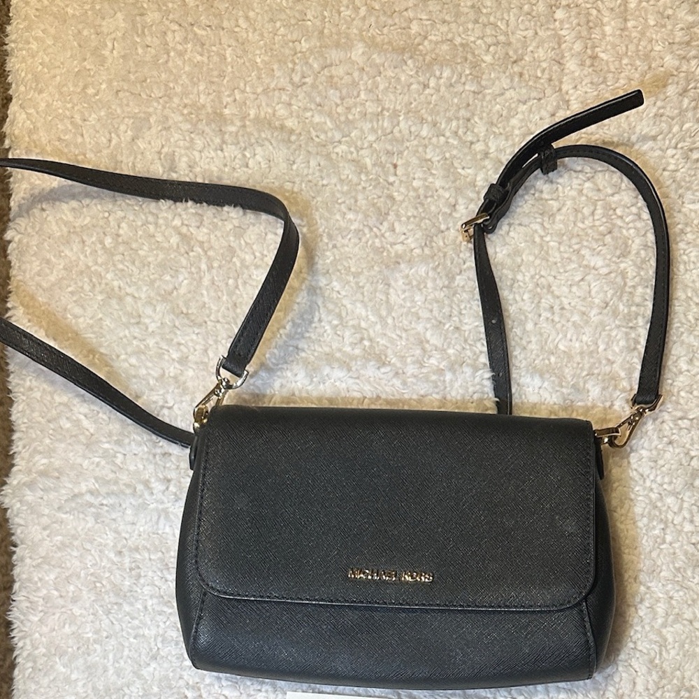 Michael Kors Black Leather Crossbody Bag